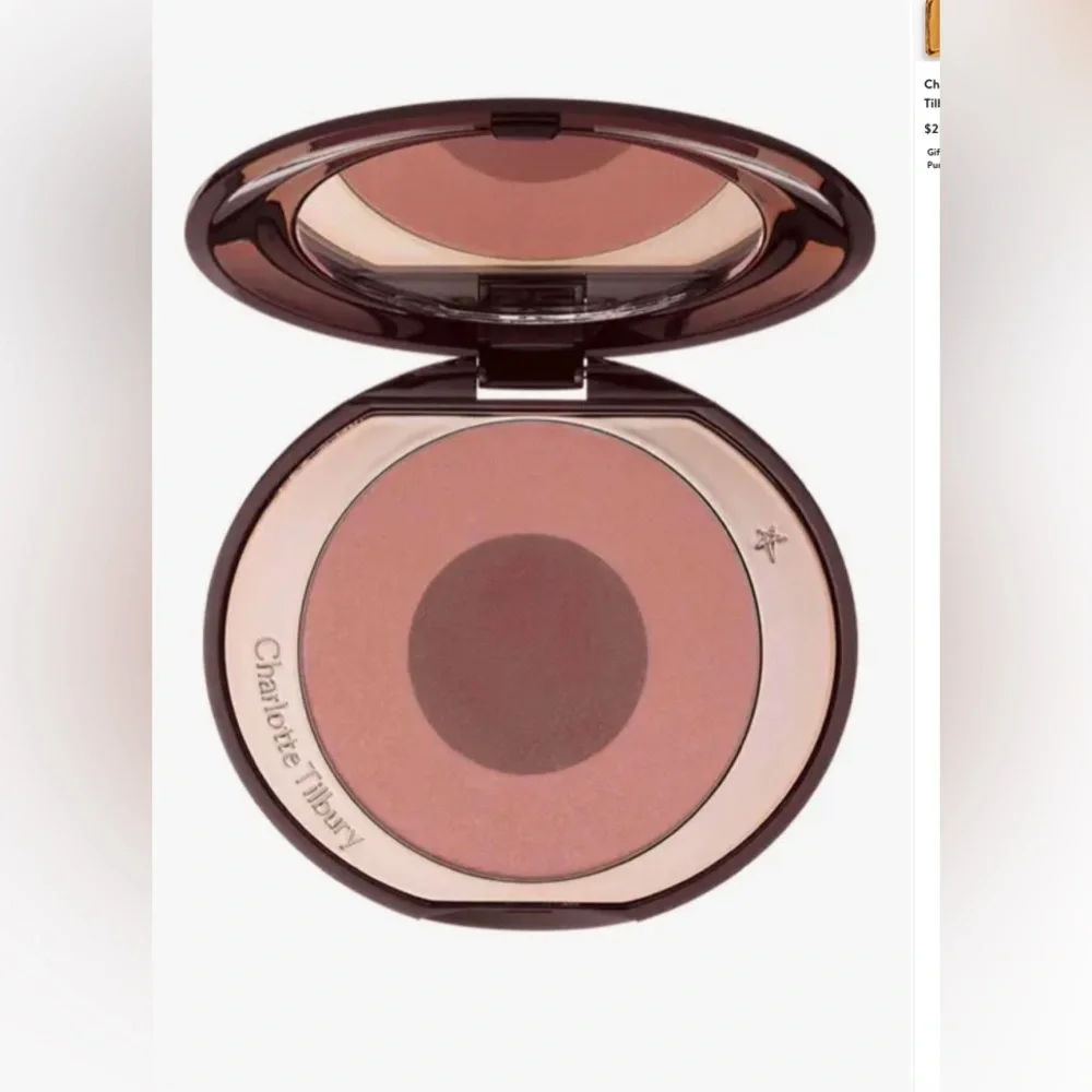 Charlotte Tilbury Cheek to Chic Blush - color Sex on Fire with cosmetic bag